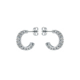 ted baker mellrie: small double crystal hoop earrings silver tone, clear crystal