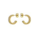 ted baker mellrie: small double crystal hoop earrings gold tone, clear crystal