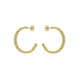 ted baker mellia: medium double crystal hoop earrings gold tone, clear crystal