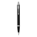 parker im ballpoint black chrome trim medium point blue pen