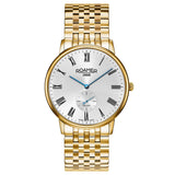 roamer galaxy gents gold plated white dial bracelet watch