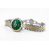 roamer cassandra diamond 31 mm two tone quartz watch green mop dial