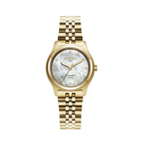 roamer cassandra diamond 31 mm gold plated quartz watch mop dial