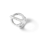 uno de 50 on / off 18mm ring in brass clad with silver.