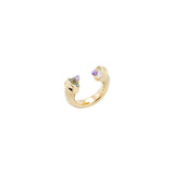 uno de 50 crystal clear 15mm gold plated metals alloy ring with swarovski� crystals.