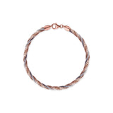 rose and white coloured twisted spring sparkle chain bracelet