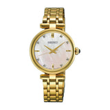 seiko ladies diamond 29mm gold plated bracelelt watch