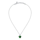 chiara ferragni diamond heart pendant 38cm + 4cm 1 emerald and 1 white heart stones