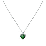 chiara ferragni diamond heart pendant 38cm + 4cm 1 emerald and 1 white heart stones