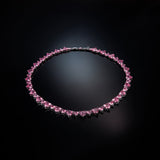 chiara ferragni pink infinity love diamond rose heart stones necklace 40cm +1.5cm