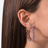 chiara ferragni pink infinity love diamond rose heart stones hoop earring