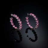 chiara ferragni pink infinity love diamond rose heart stones hoop earring