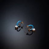 chiara ferragni love parade blue enamel  huggie earring