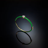 chiara ferragni love parade green enamel bangle