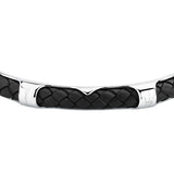maserati jewels leather bangle ss leather blk 6.5x5.5cm