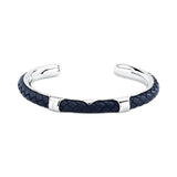 maserati jewels leather bangle ss leather blue 6.5x5.5cm