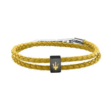 maserati jewels leather stainless steel bracelet dg+yg leather ye 38+3cm