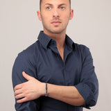 maserati jewels silver, blue, rose gold bracelet 210mm jewellery buckle