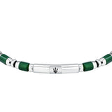 maserati jewels iconic bracelet green agate & ip black 18.5+3cm