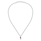 maserati jewels sapphire pendant w/ lg.blu gem.& ip rg 45+5