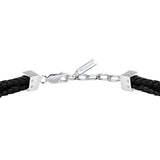 maserati jewels leather bracelet stainless steel black recycled leather black 19+3cm