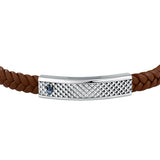 maserati jewels leather bracelet stainless steel bu recycled leather 19+3.5cm