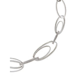 karen millen oval pave chain steel necklace