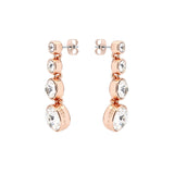 crystal flow rose gold drop earrings