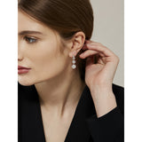 crystal flow rose gold drop earrings