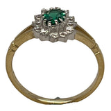 9ct gold (375) ring yellow gold 1.5g green oval cz emerald prong set_l