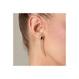 uno de 50 a tickle with a feather 5mm earring in metal clad with silver with  swarovski� elements.