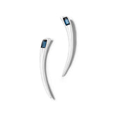 uno de 50 a tickle with a feather 5mm earring in metal clad with silver with  swarovski� elements.