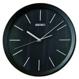 seiko quartz black wooden wall clock