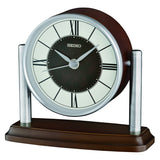 seiko quartz mantel aluminium & wood clock