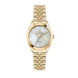 lucien rochat ladies quartz gold plated silver dial bracelet watch