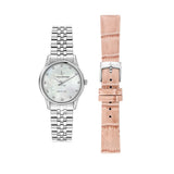 lucien rochat boxed set ladies quartz stainless stee lmop dial bracelet watch & pink strap
