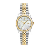 lucien rochat ladies quartz two tone white dial bracelet watch