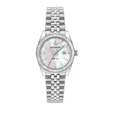 lucien rochat ladies quartz stainless steel mop dial bracelet watch