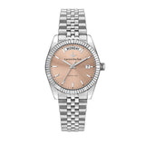 lucien rochat ladies quartz stainless steel pink dial bracelet watch