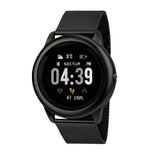 sector multi function smart watch s-01 ip black mesh bracelet