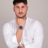 maserati epoca 42mm chr black dial br ss