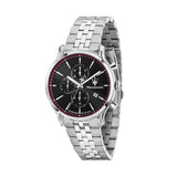 maserati epoca slim 40mm chronograph black dial stainless steel bracelet