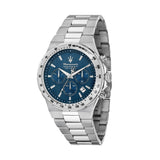 maserati sfida 41mm chronograph blue dial stainless steel bracelet