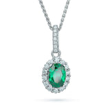 sterling silver pendant with a elegant emerald-like centre stone.