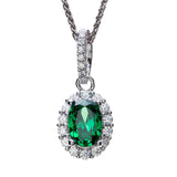 sterling silver pendant with a elegant emerald-like centre stone.