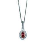 sterling silver pendant with a elegant ruby-like centre stone.