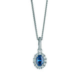 sterling silver pendant with a elegant sapphire-like centre stone.