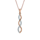 sterling silver rose-plated pendant with a small stone twist.