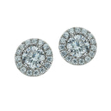 real effect stone set halo effect studs