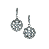 real effect stone ser circle design hanging earring